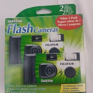 Fujifilm QuickSnap Flash Cameras 2 Pack Continuous Flash 27 exp EXPIRED 10/2025